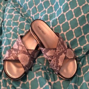 Nine West size 6.5 ladies slip on sandals.